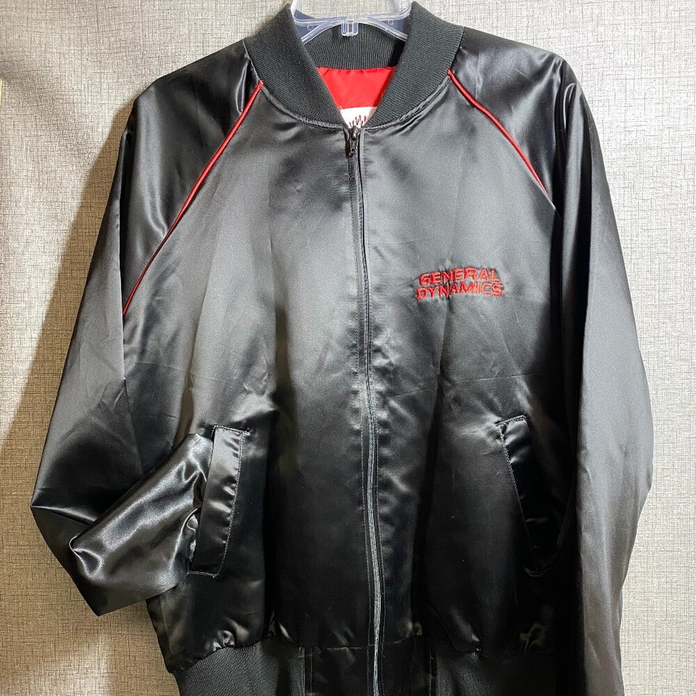 Vintage General Dynamics F 16 Satin Bomber Jacket LIKE NEW
